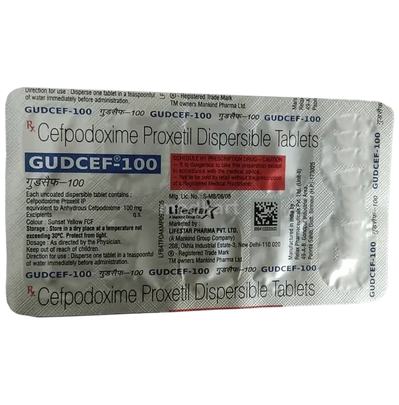 gudcef 100mg tablet 10's